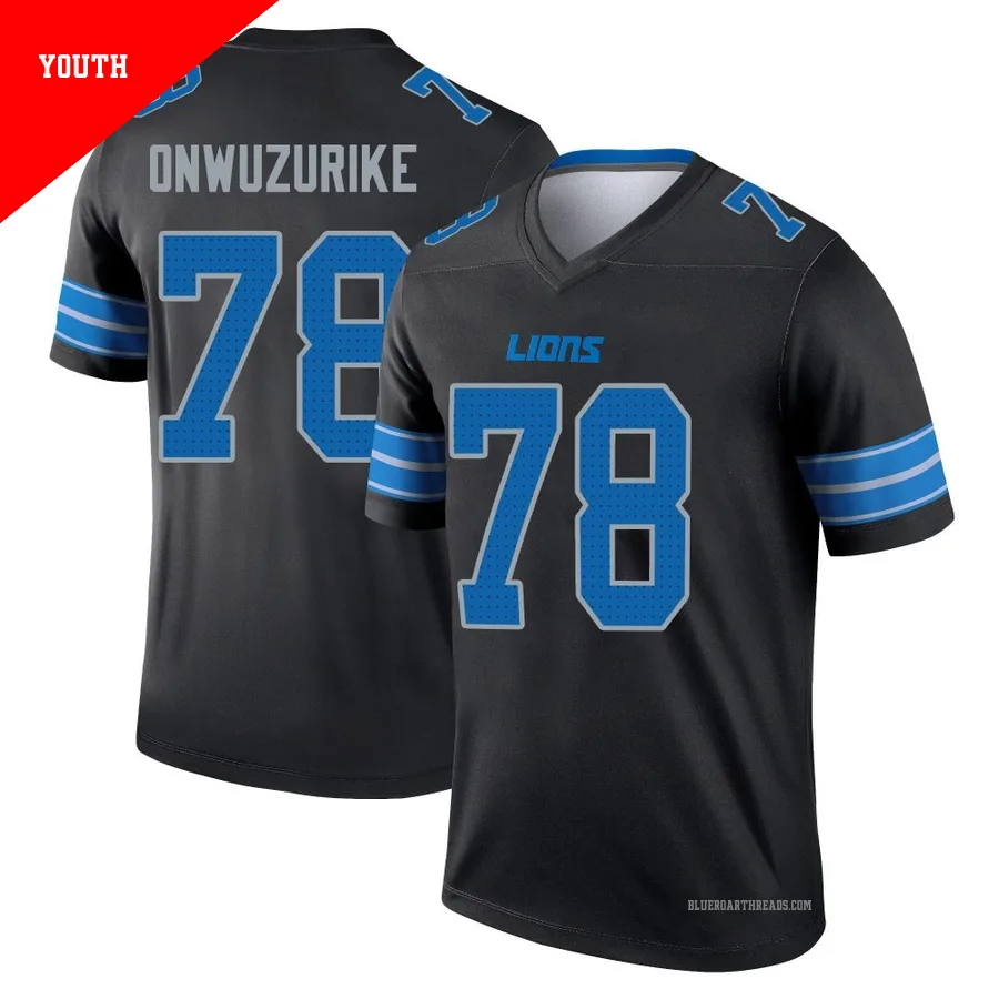 Youth Levi Onwuzurike ＃78 Detroit Lions Black Legend Jersey