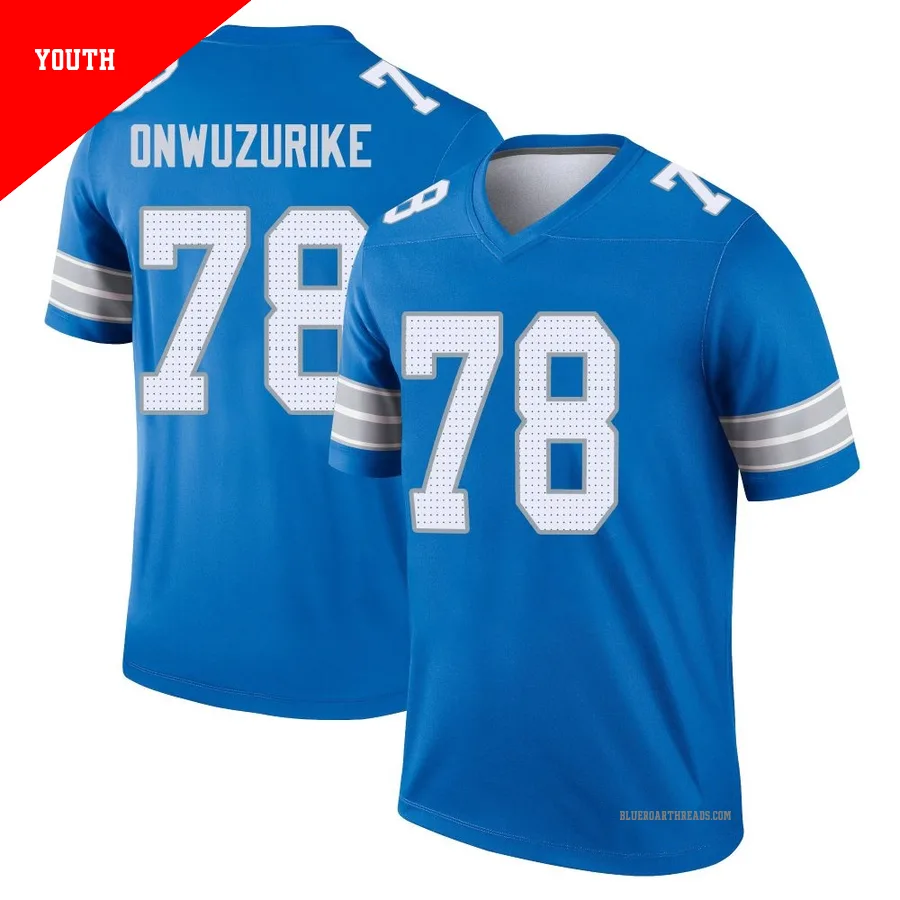 Youth Levi Onwuzurike ＃78 Detroit Lions Blue Legend 2nd Jersey