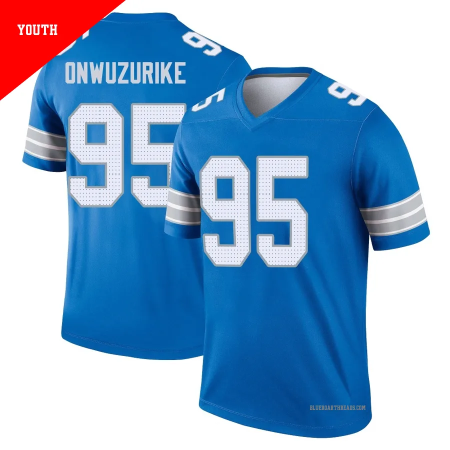 Youth Levi Onwuzurike ＃95 Detroit Lions Blue Legend 2nd Jersey