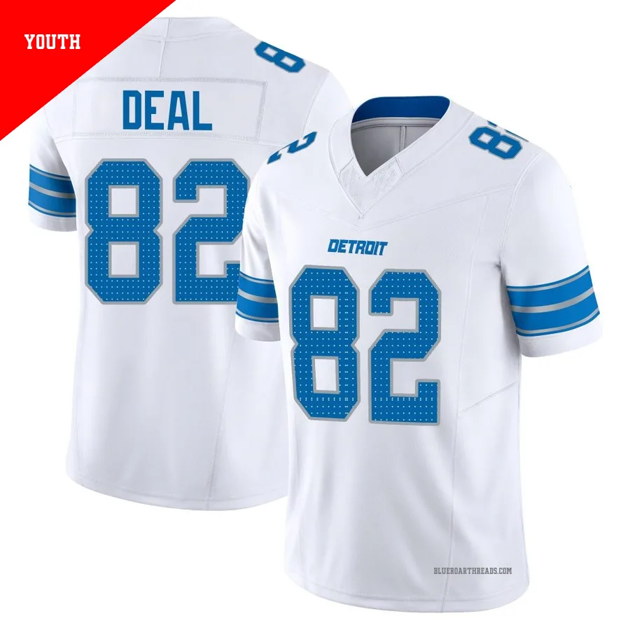 Youth Luke Deal ＃82 Detroit Lions White Limited Vapor F.U.S.E. 2nd Jersey