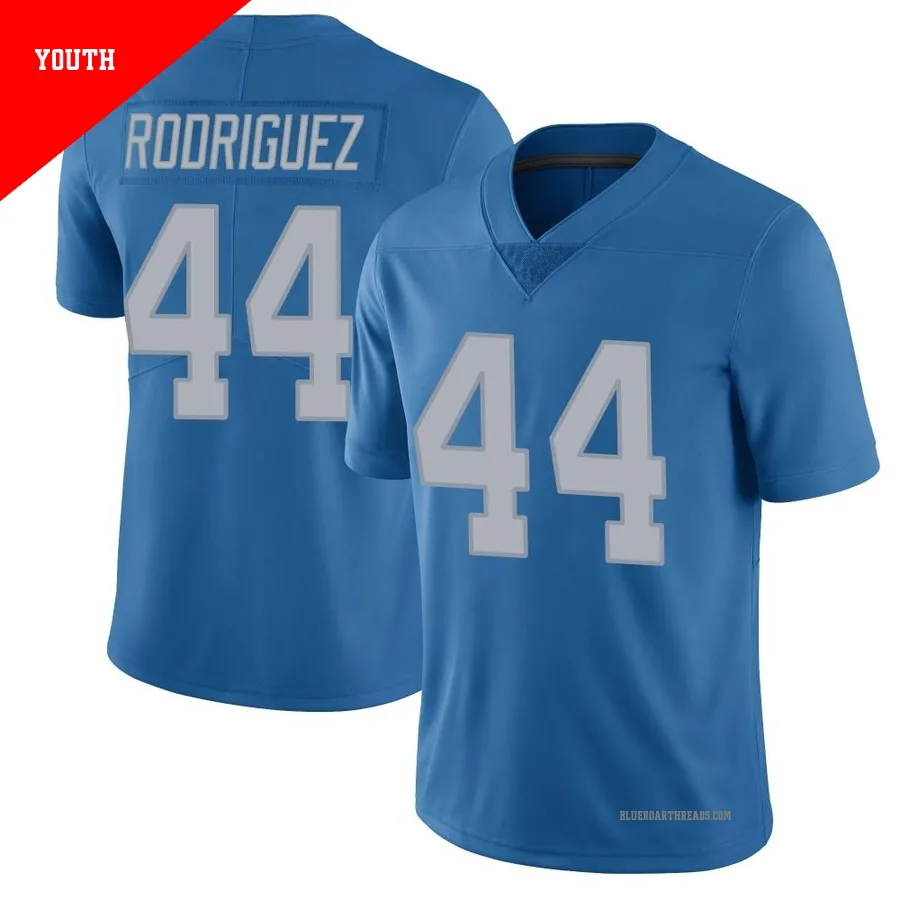Youth Malcolm Rodriguez ＃44 Detroit Lions Blue Limited Throwback Vapor Untouchable Jersey