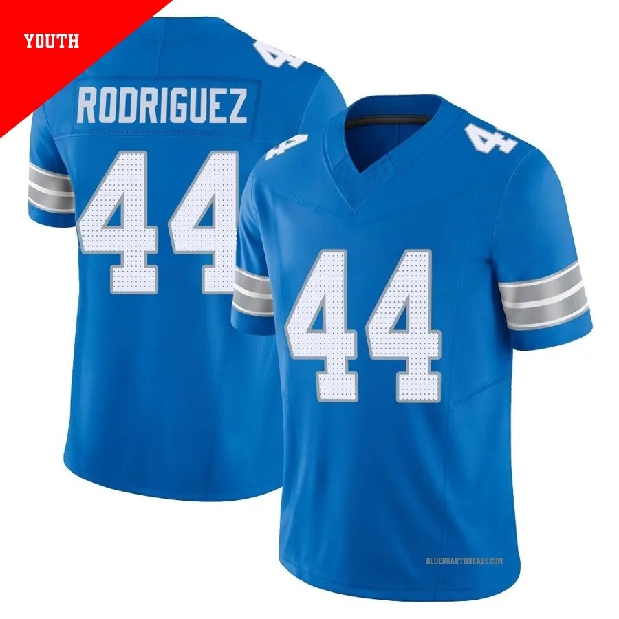 Youth Malcolm Rodriguez ＃44 Detroit Lions Blue Limited Vapor F.U.S.E. 2nd Jersey