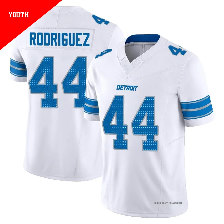 Youth Malcolm Rodriguez ＃44 Detroit Lions White Limited Vapor F.U.S.E. 2nd Jersey