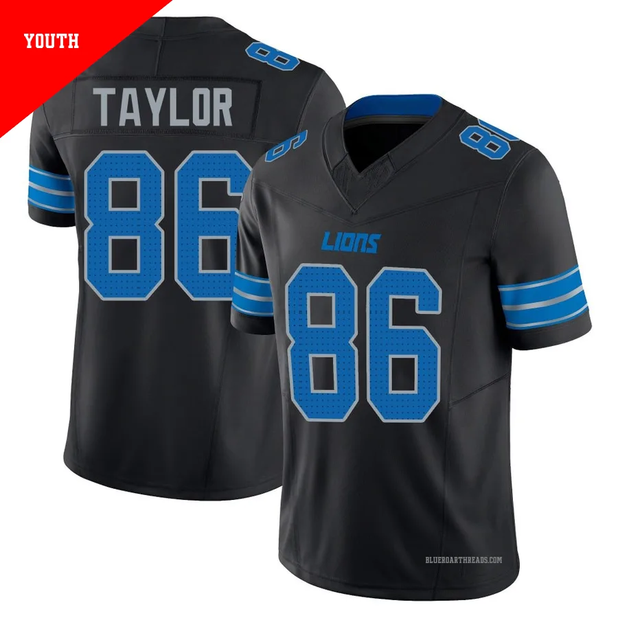 Youth Malik Taylor ＃86 Detroit Lions Black Limited Alternate Vapor F.U.S.E. 2nd Jersey