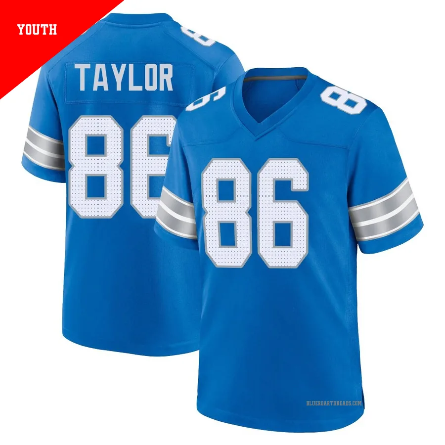Youth Malik Taylor ＃86 Detroit Lions Blue Game 2nd Jersey
