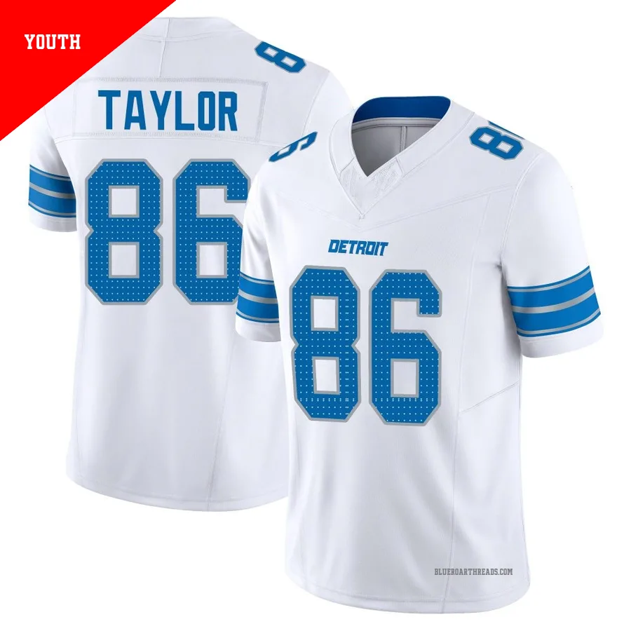 Youth Malik Taylor ＃86 Detroit Lions White Limited Vapor F.U.S.E. 2nd Jersey