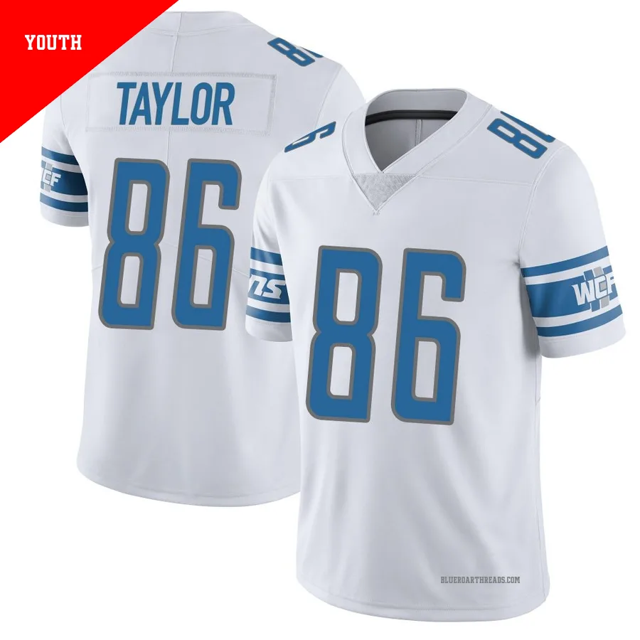 Youth Malik Taylor ＃86 Detroit Lions White Limited Vapor Untouchable Jersey
