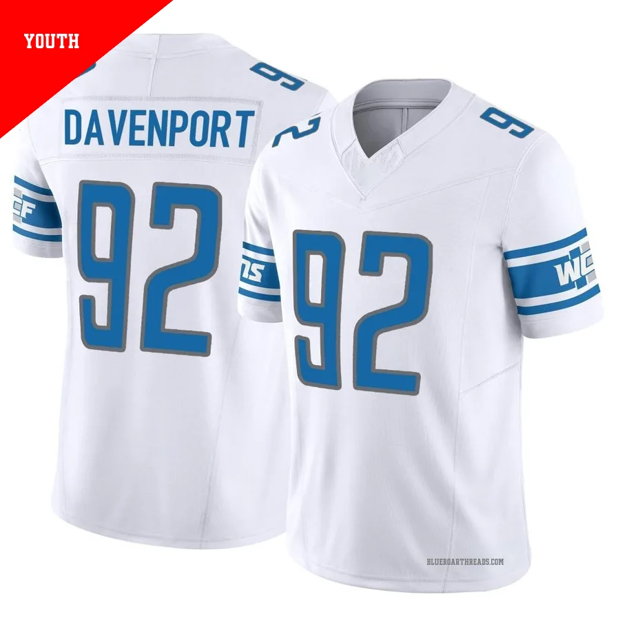 Youth Marcus Davenport ＃92 Detroit Lions White Limited Vapor F.U.S.E. Jersey