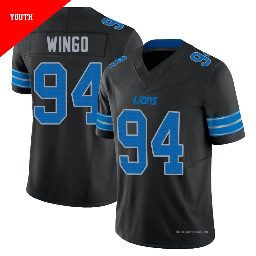 Youth Mekhi Wingo ＃94 Detroit Lions Black Limited Alternate Vapor F.U.S.E. 2nd Jersey
