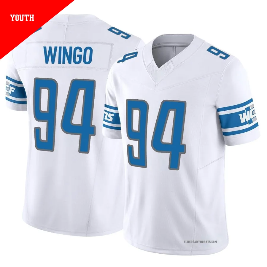 Youth Mekhi Wingo ＃94 Detroit Lions White Limited Vapor F.U.S.E. Jersey