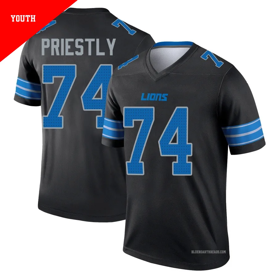 Youth Melvin Priestly ＃74 Detroit Lions Black Legend Jersey