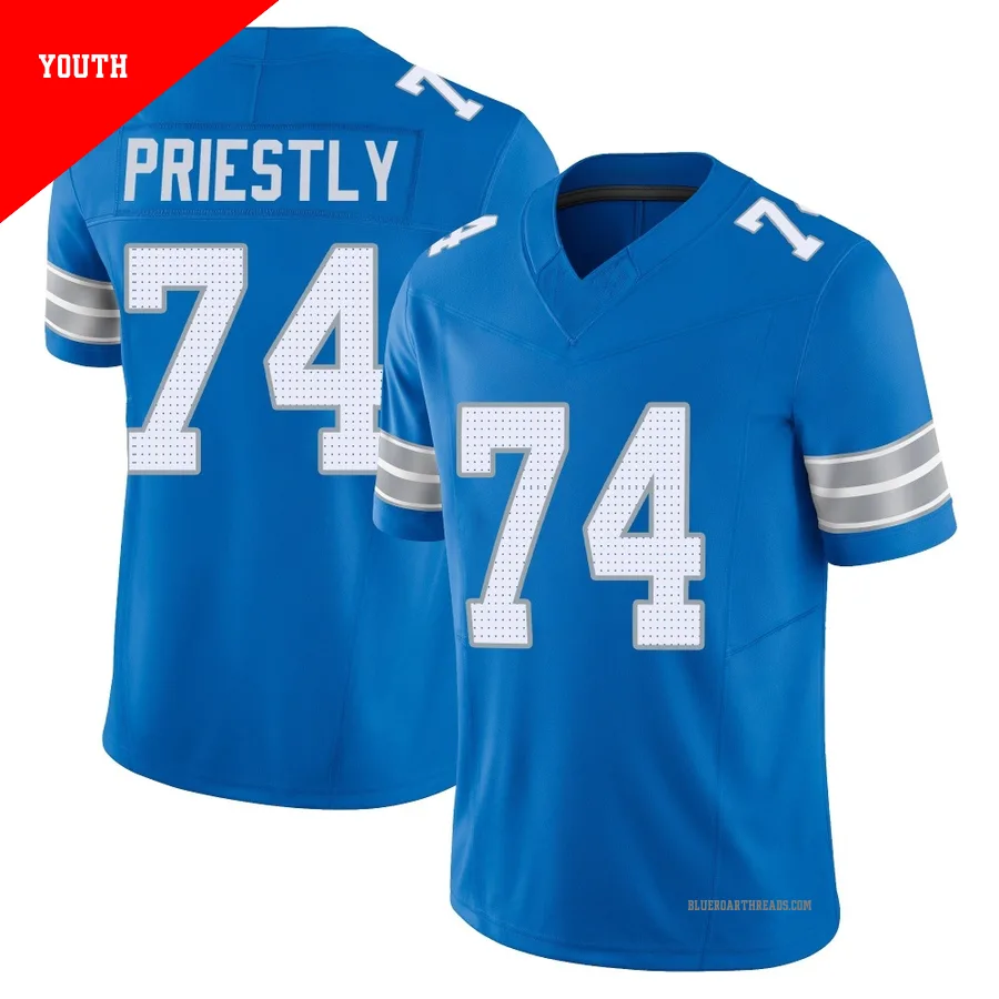Youth Melvin Priestly ＃74 Detroit Lions Blue Limited Vapor F.U.S.E. 2nd Jersey
