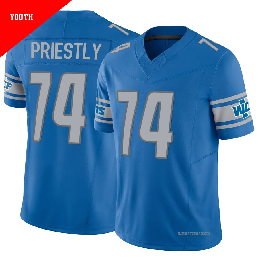 Youth Melvin Priestly ＃74 Detroit Lions Blue Limited Vapor F.U.S.E. Jersey