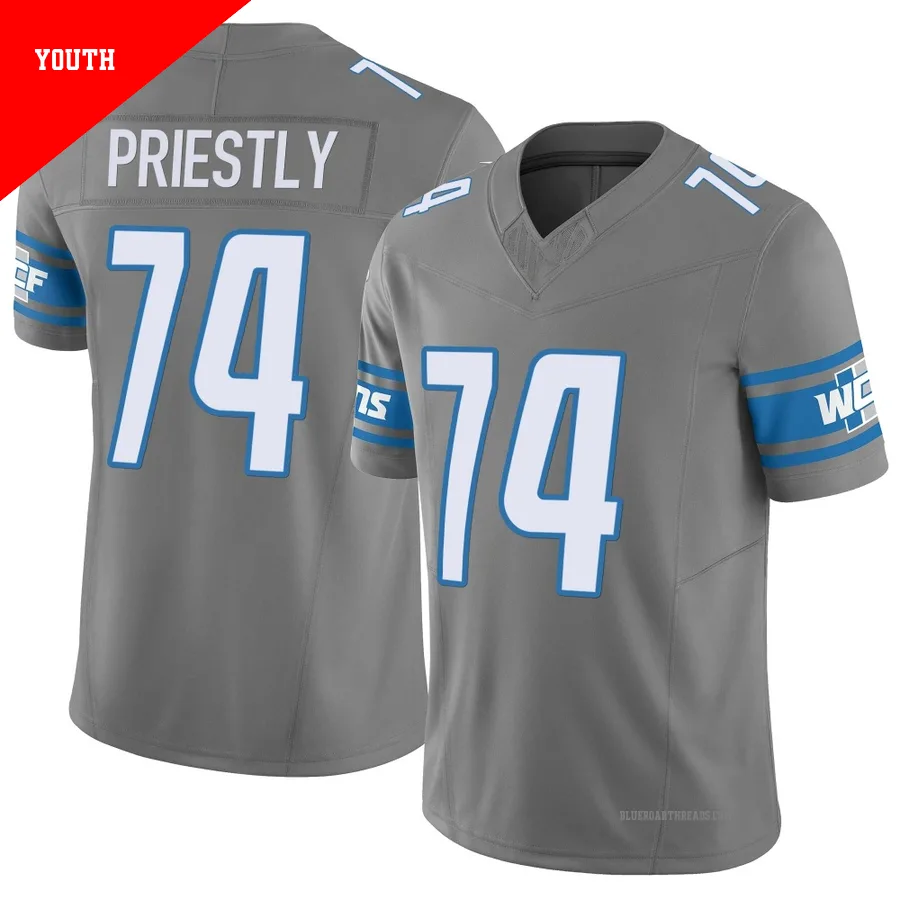 Youth Melvin Priestly ＃74 Detroit Lions Limited Silver Vapor F.U.S.E. Jersey