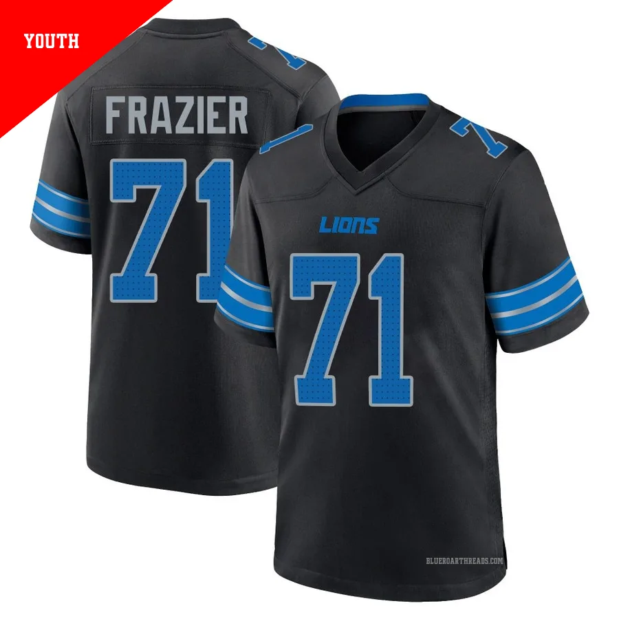 Youth Miles Frazier ＃71 Detroit Lions Black Game Alternate 2nd Jersey
