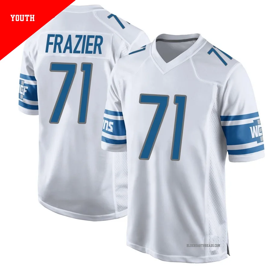 Youth Miles Frazier ＃71 Detroit Lions White Game Jersey