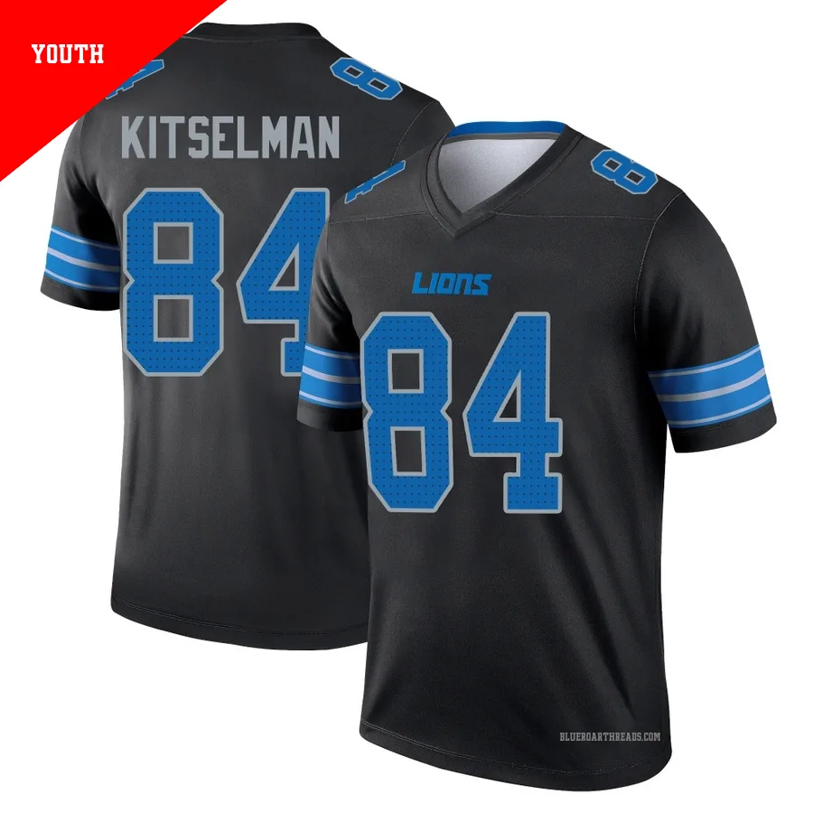 Youth Miles Kitselman ＃84 Detroit Lions Black Legend Jersey