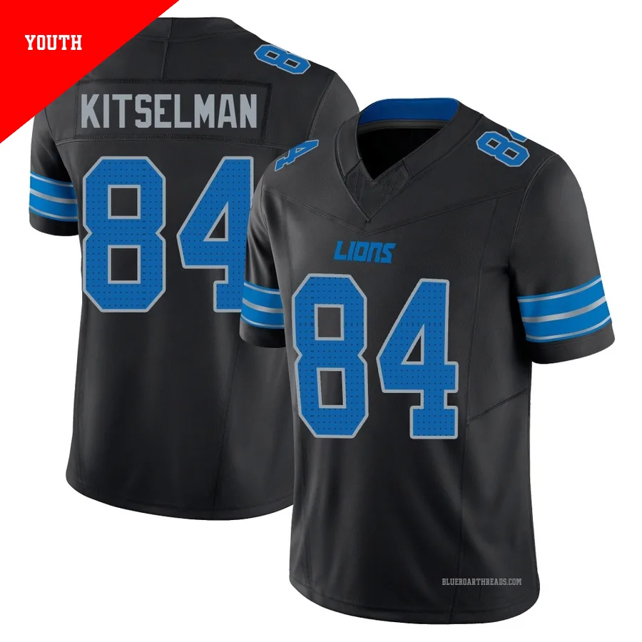 Youth Miles Kitselman ＃84 Detroit Lions Black Limited Alternate Vapor F.U.S.E. 2nd Jersey