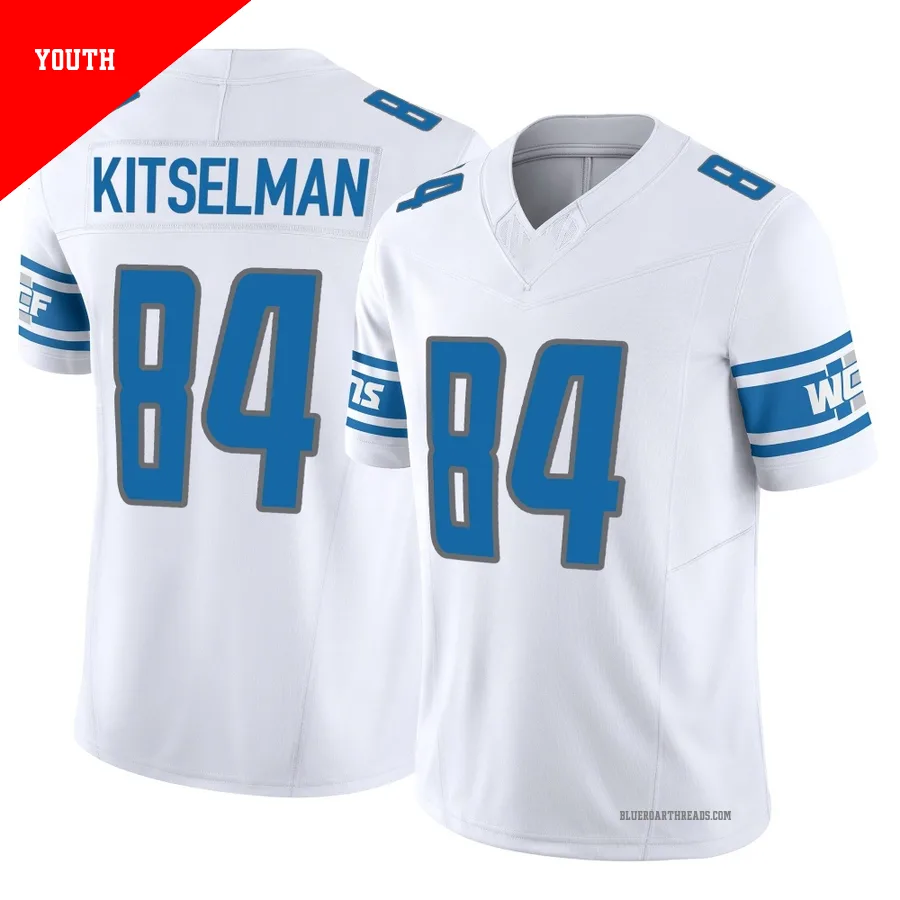 Youth Miles Kitselman ＃84 Detroit Lions White Limited Vapor F.U.S.E. Jersey