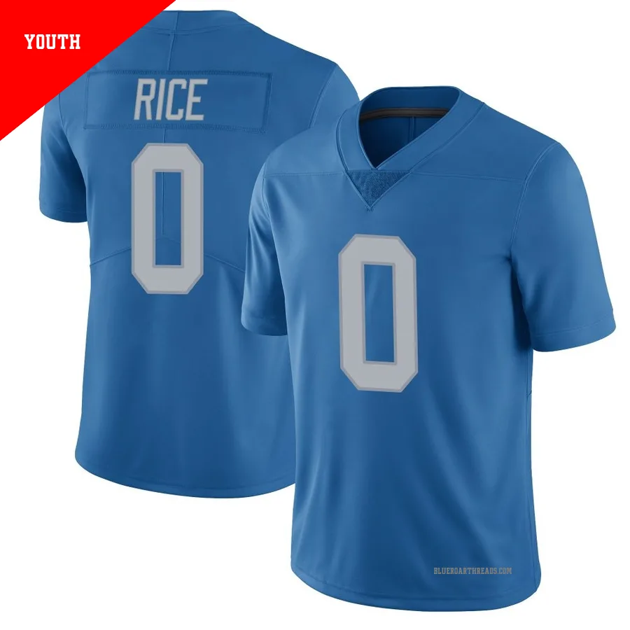 Youth Monty Rice ＃0 Detroit Lions Blue Limited Throwback Vapor Untouchable Jersey