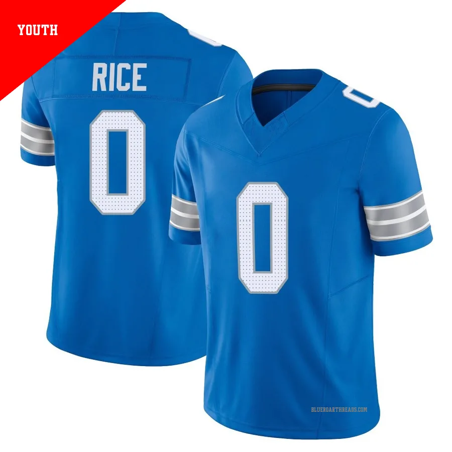 Youth Monty Rice ＃0 Detroit Lions Blue Limited Vapor F.U.S.E. 2nd Jersey