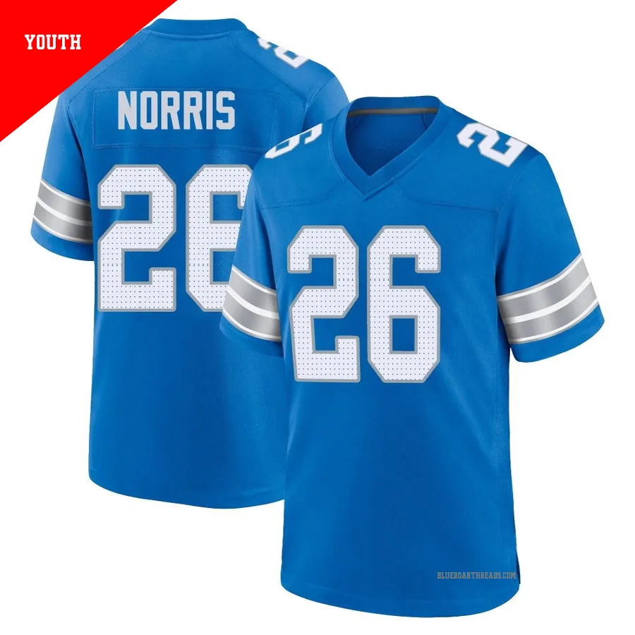 Youth Morice Norris ＃26 Detroit Lions Blue Game 2nd Jersey