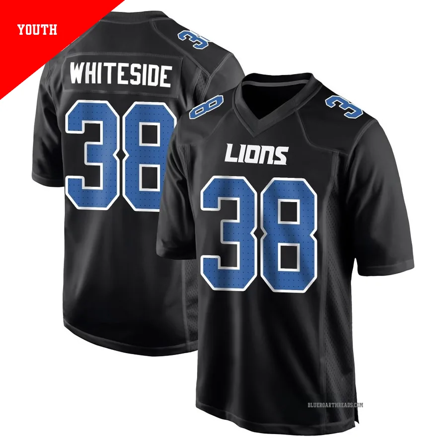 Youth Nick Whiteside ＃38 Detroit Lions Black Game Carbon Fashion Jersey