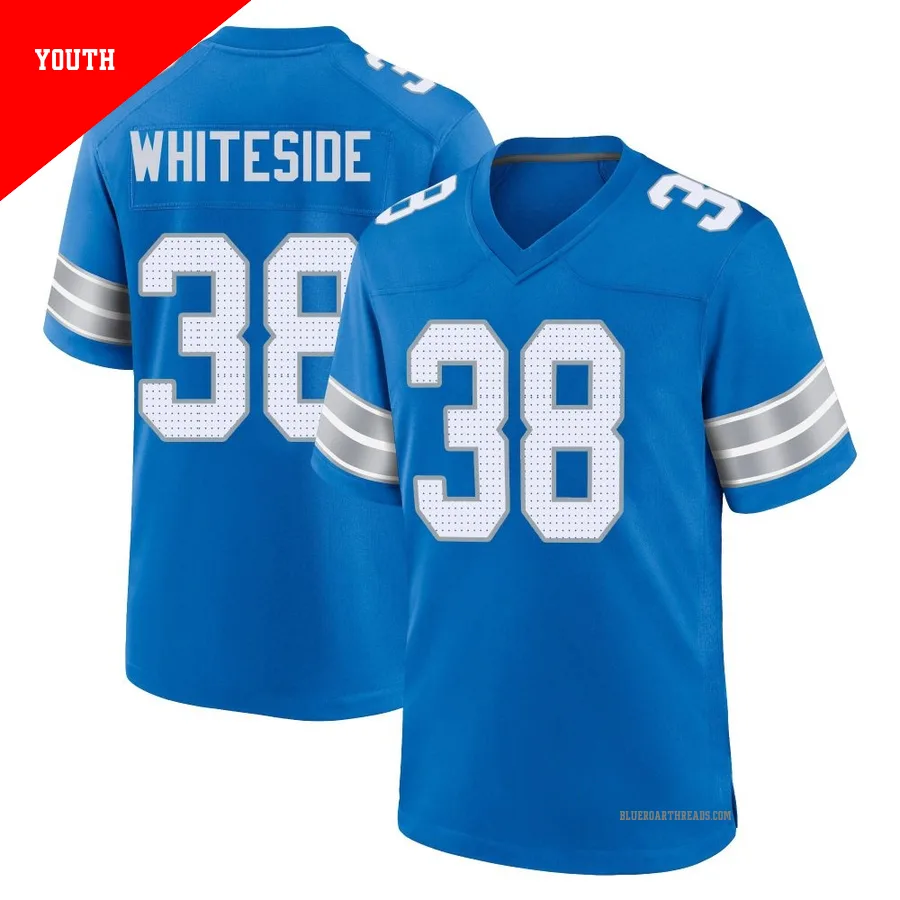 Youth Nick Whiteside ＃38 Detroit Lions Blue Game 2nd Jersey