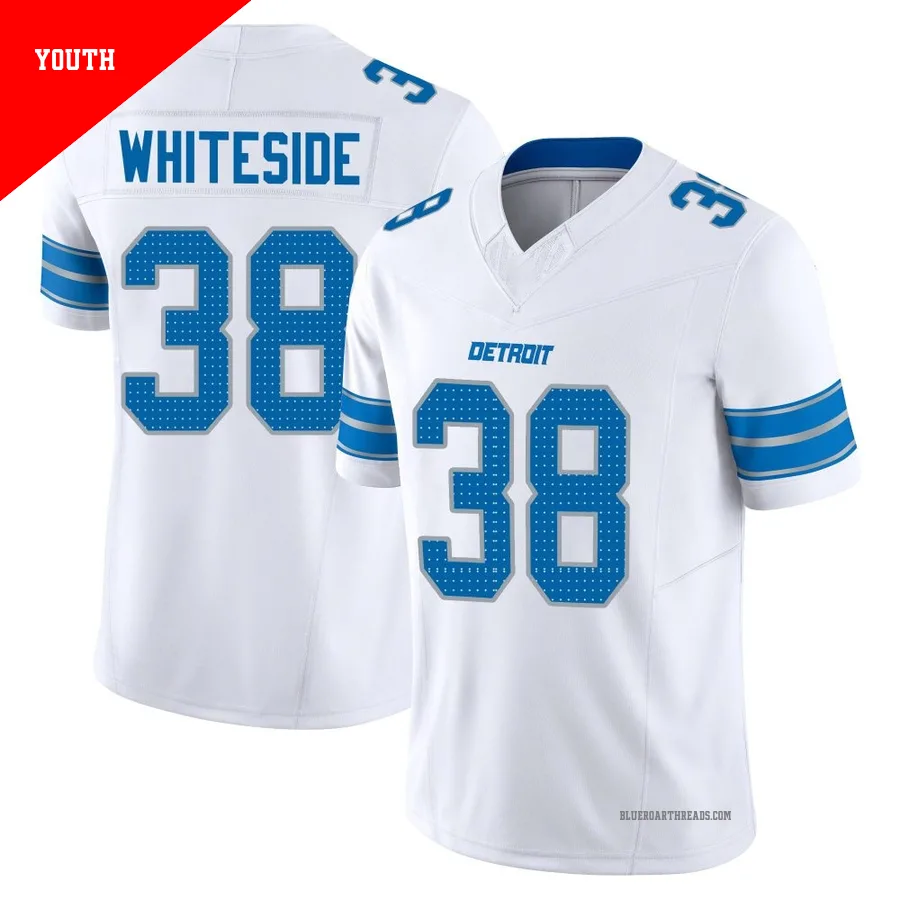 Youth Nick Whiteside ＃38 Detroit Lions White Limited Vapor F.U.S.E. 2nd Jersey
