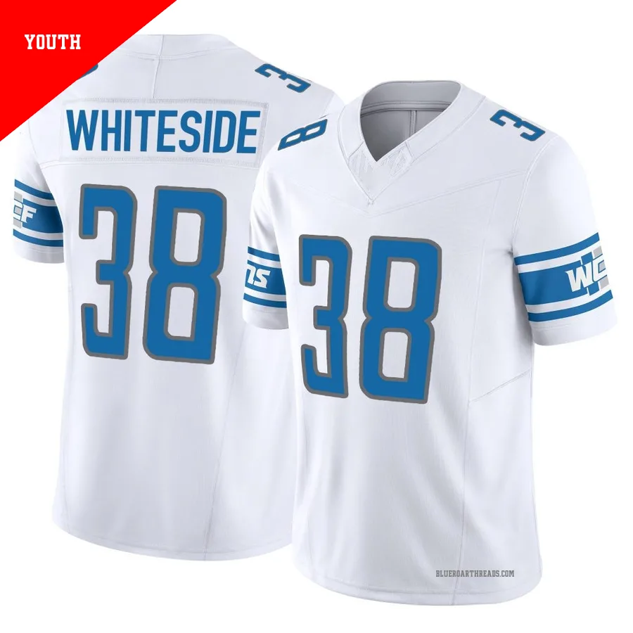 Youth Nick Whiteside ＃38 Detroit Lions White Limited Vapor F.U.S.E. Jersey