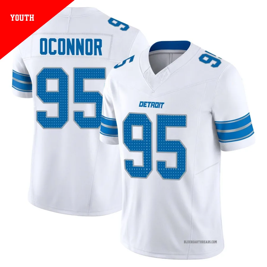 Youth Pat O'Connor ＃95 Detroit Lions White Limited Vapor F.U.S.E. 2nd Jersey