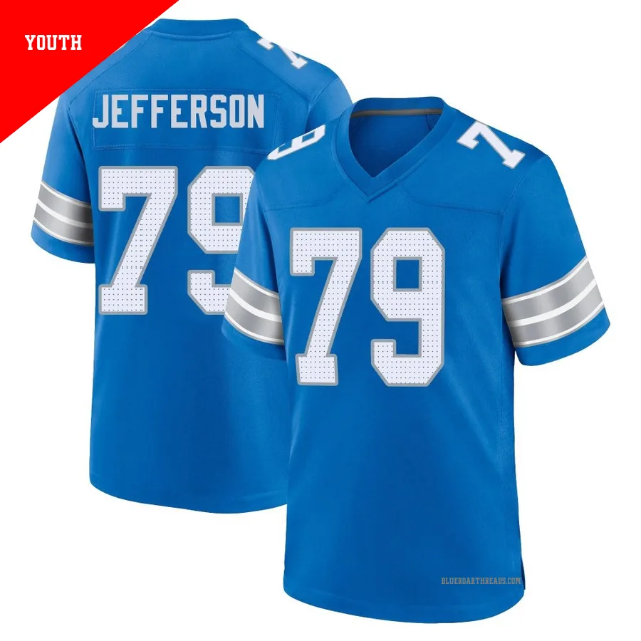 Youth Quinton Jefferson ＃79 Detroit Lions Blue Game 2nd Jersey