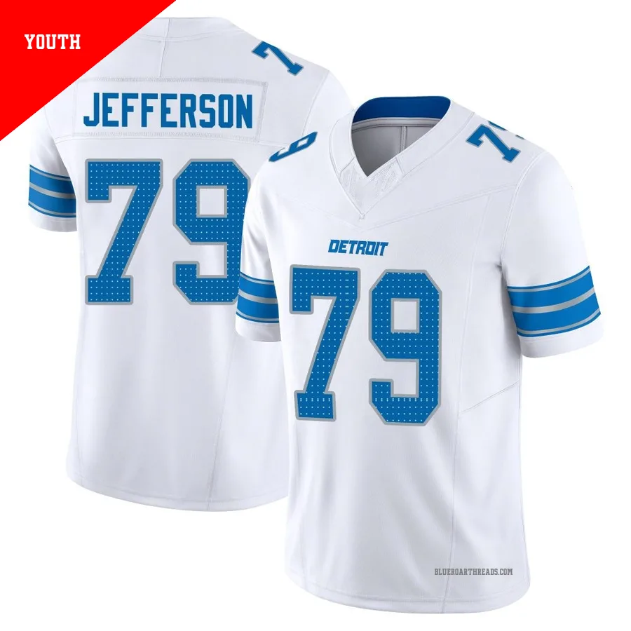 Youth Quinton Jefferson ＃79 Detroit Lions White Limited Vapor F.U.S.E. 2nd Jersey