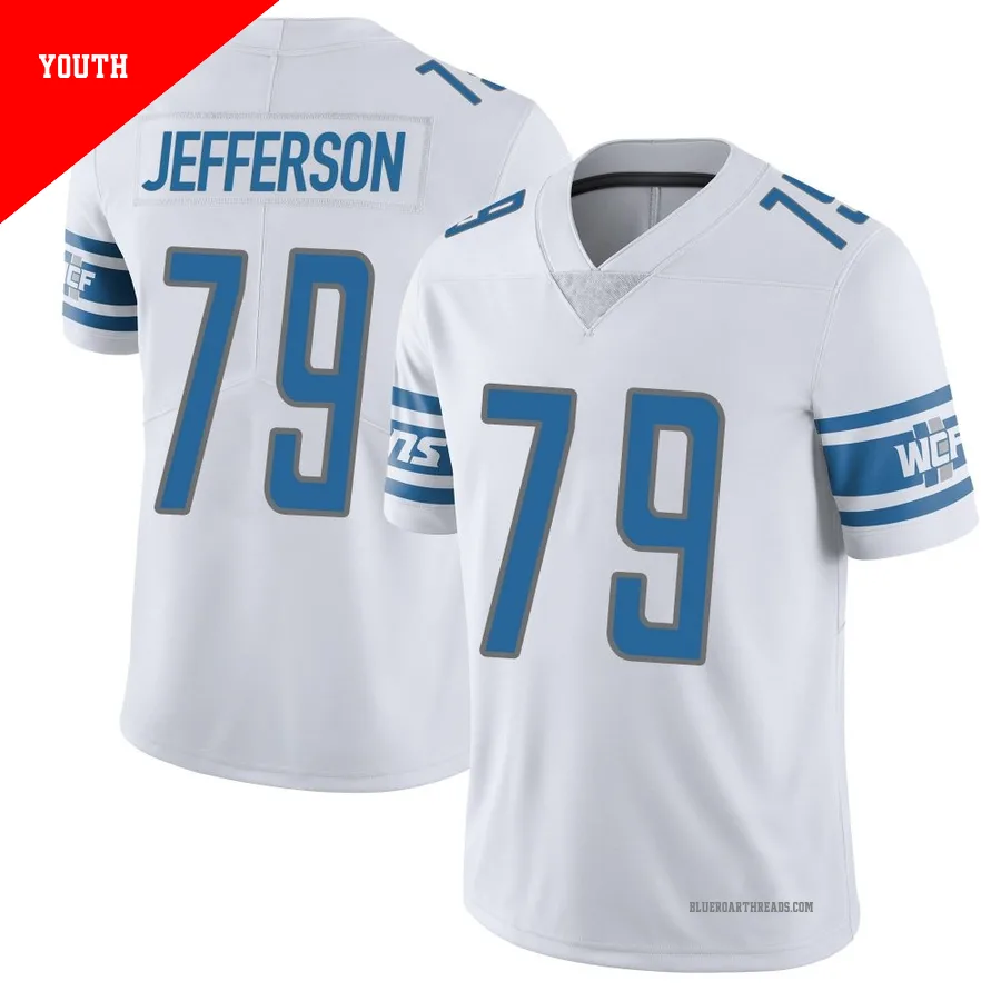 Youth Quinton Jefferson ＃79 Detroit Lions White Limited Vapor Untouchable Jersey