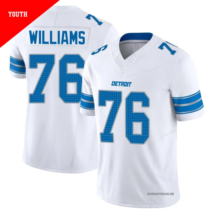Youth Raequan Williams ＃76 Detroit Lions White Limited Vapor F.U.S.E. 2nd Jersey
