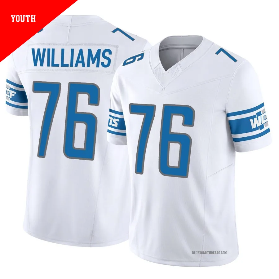 Youth Raequan Williams ＃76 Detroit Lions White Limited Vapor F.U.S.E. Jersey