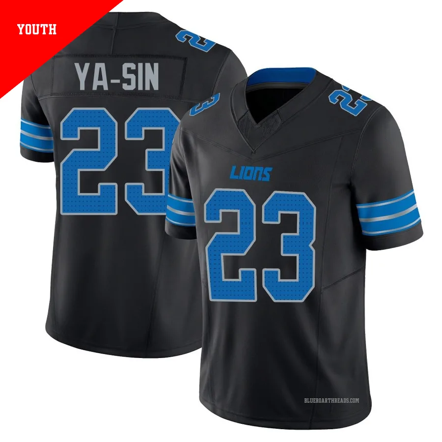 Youth Rock Ya-Sin ＃23 Detroit Lions Black Limited Alternate Vapor F.U.S.E. 2nd Jersey