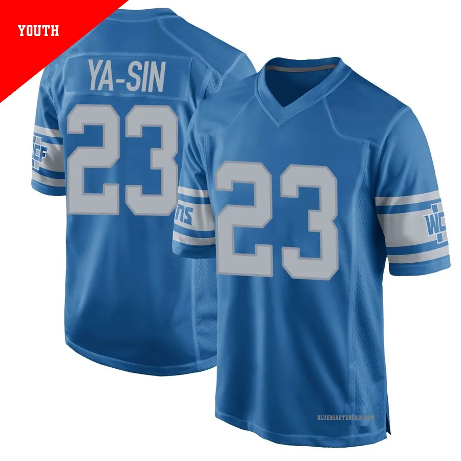 Youth Rock Ya-Sin ＃23 Detroit Lions Blue Game Throwback Vapor Untouchable Jersey