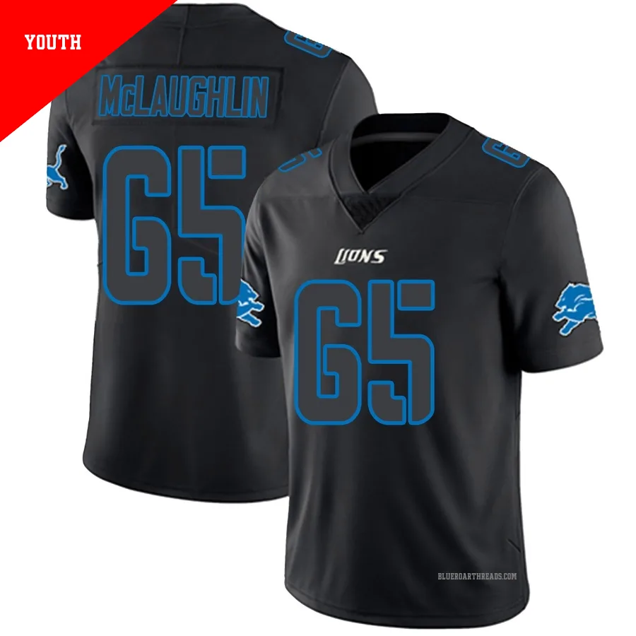 Youth Seth McLaughlin ＃65 Detroit Lions Black Impact Limited Jersey