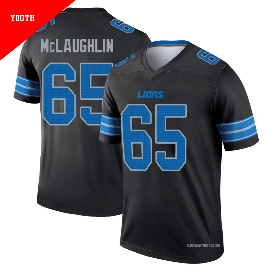 Youth Seth McLaughlin ＃65 Detroit Lions Black Legend Jersey