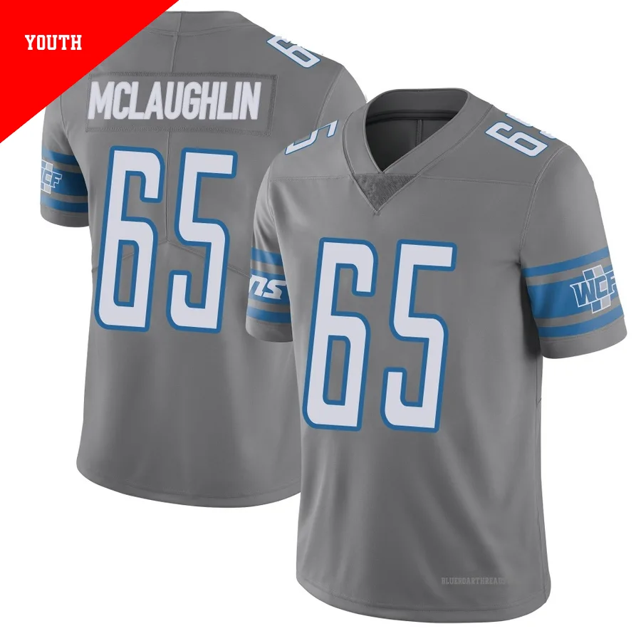 Youth Seth McLaughlin ＃65 Detroit Lions Limited Color Rush Steel Vapor Untouchable Jersey