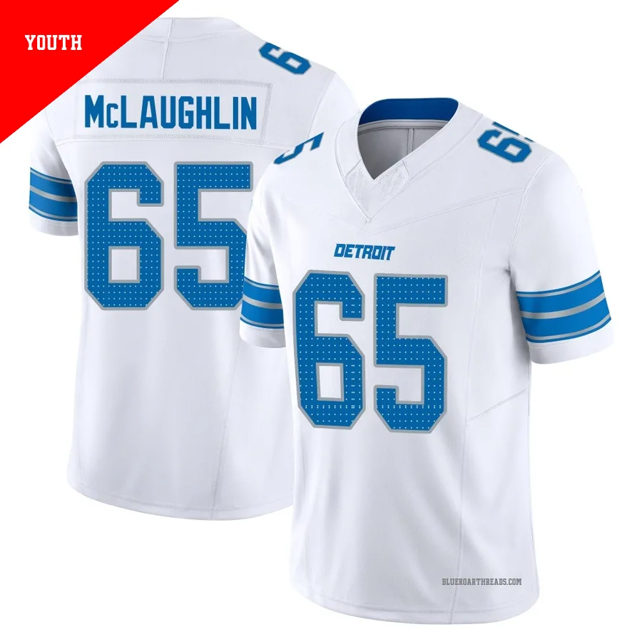 Youth Seth McLaughlin ＃65 Detroit Lions White Limited Vapor F.U.S.E. 2nd Jersey