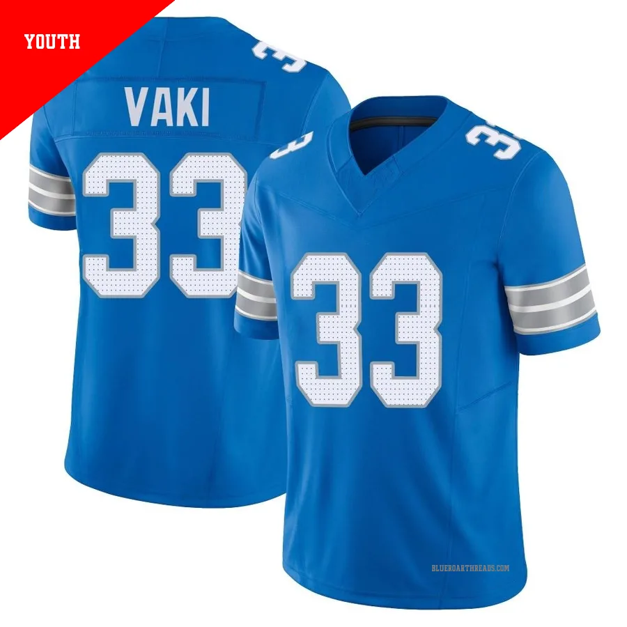 Youth Sione Vaki ＃33 Detroit Lions Blue Limited Vapor F.U.S.E. 2nd Jersey