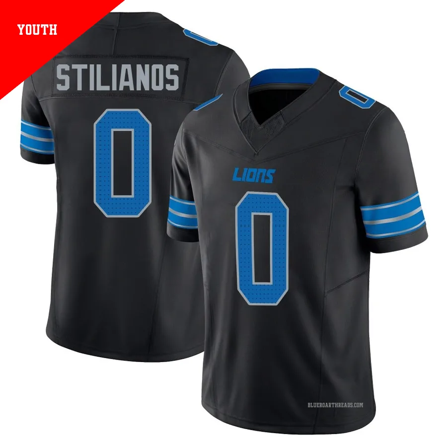 Youth Steven Stilianos ＃0 Detroit Lions Black Limited Alternate Vapor F.U.S.E. 2nd Jersey