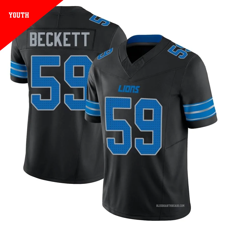 Youth Tavante Beckett ＃59 Detroit Lions Black Limited Alternate Vapor F.U.S.E. 2nd Jersey