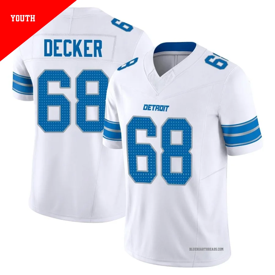 Youth Taylor Decker ＃68 Detroit Lions White Limited Vapor F.U.S.E. 2nd Jersey