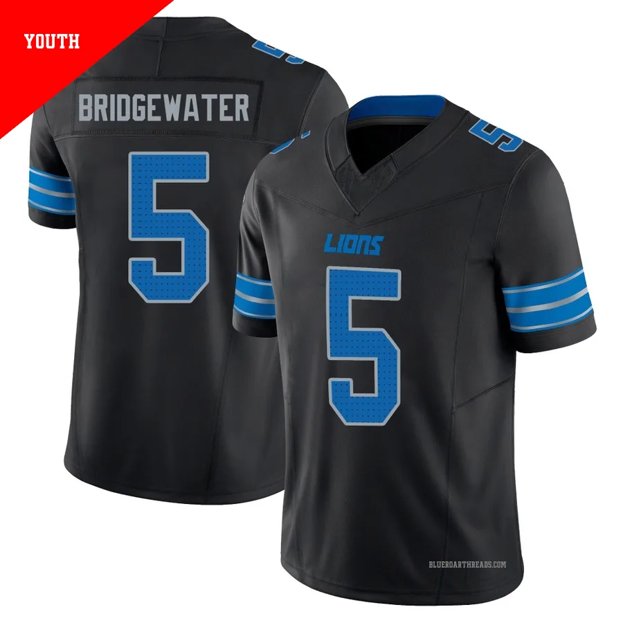 Youth Teddy Bridgewater ＃5 Detroit Lions Black Limited Alternate Vapor F.U.S.E. 2nd Jersey