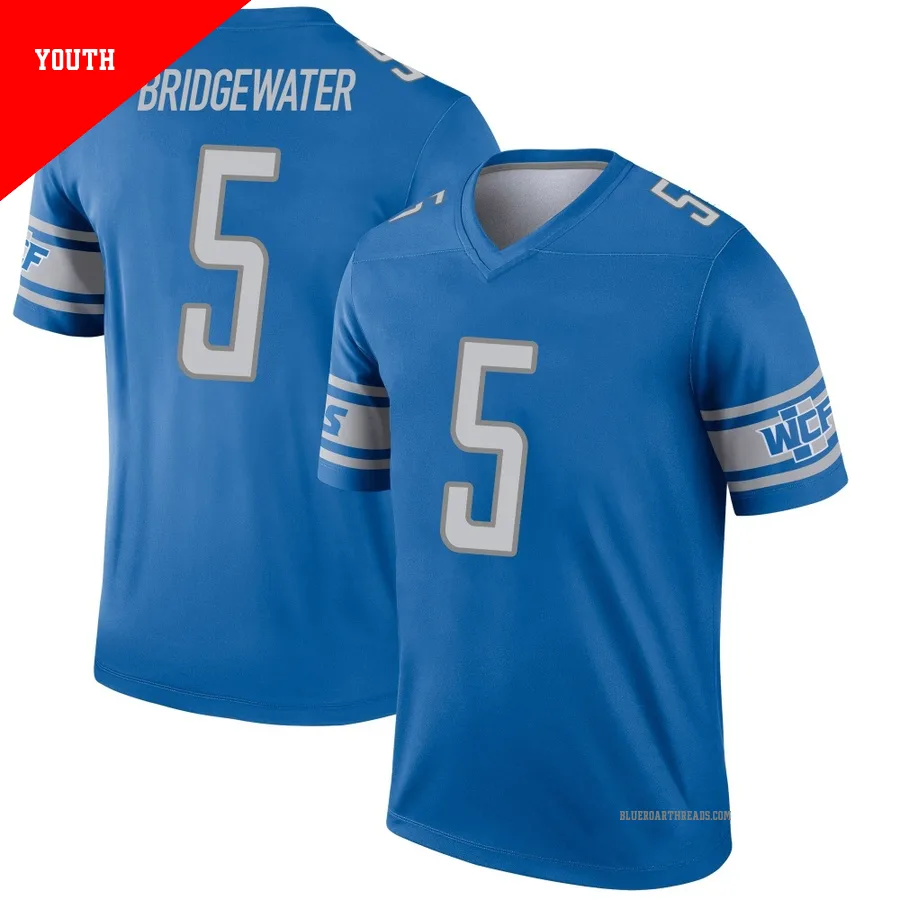 Youth Teddy Bridgewater ＃5 Detroit Lions Blue Legend Jersey