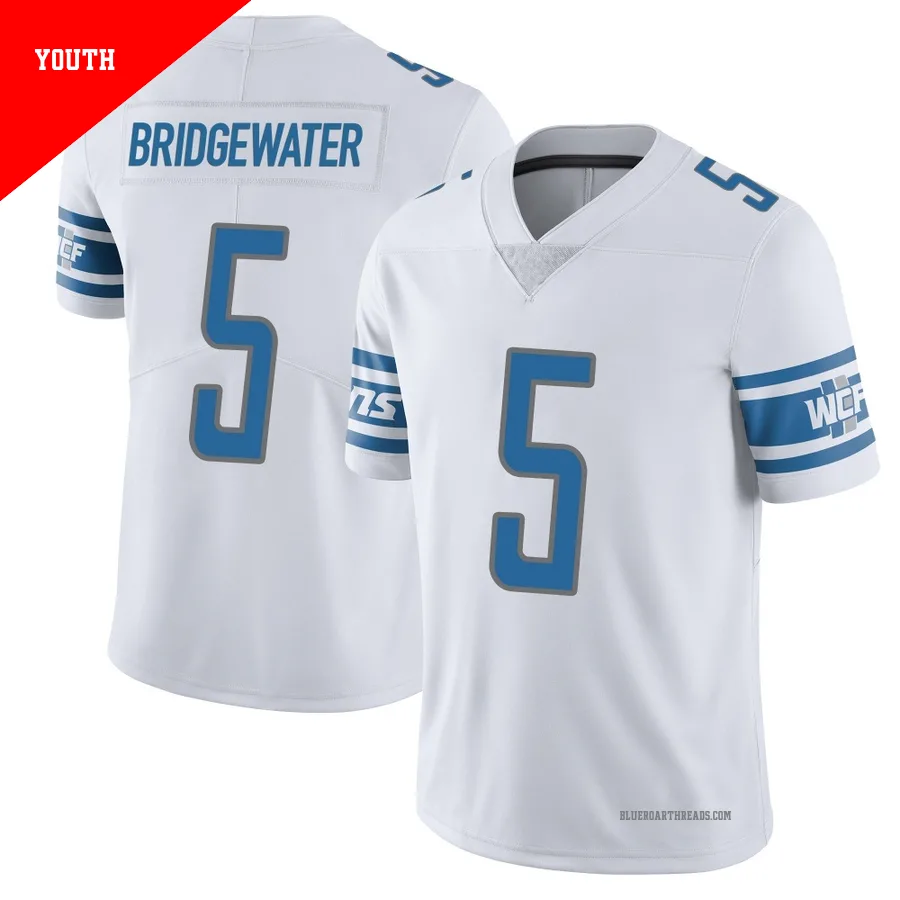 Youth Teddy Bridgewater ＃5 Detroit Lions White Limited Vapor Untouchable Jersey