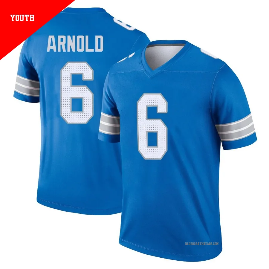 Youth Terrion Arnold ＃6 Detroit Lions Blue Legend 2nd Jersey